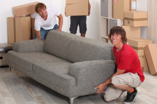 Removal van team preparing for a move in St Johns Wood