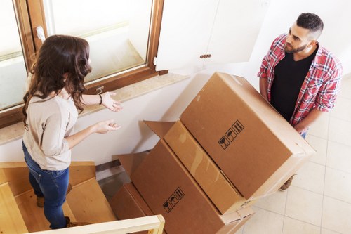 Careful handling of boxes and furniture during a local move