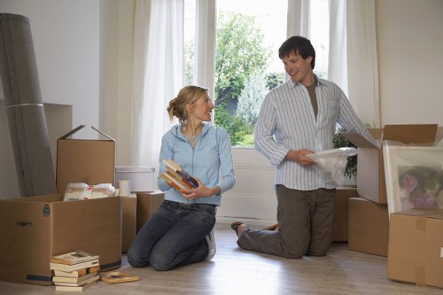 Loading furniture into a local removal truck for a flat move